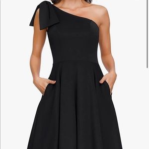 Black midi dress with pockets